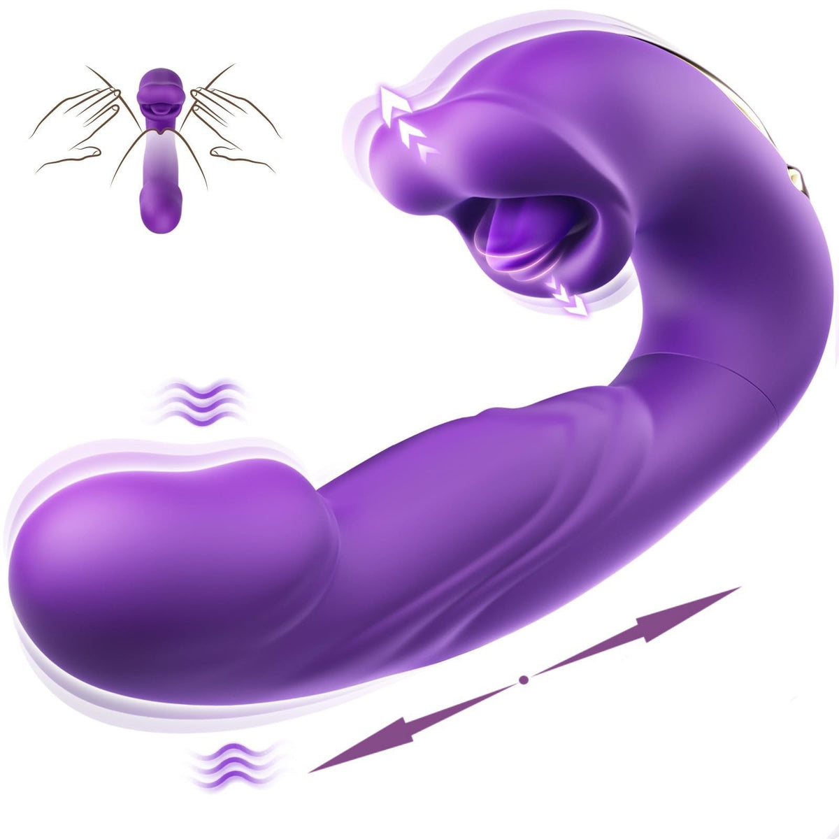 Foreign Trade New Three-In-One Mouth Slap Tongue Vibrator For Women With 7-Frequency Sucking And Triggering G-Spot Masturbation Device Wholesale