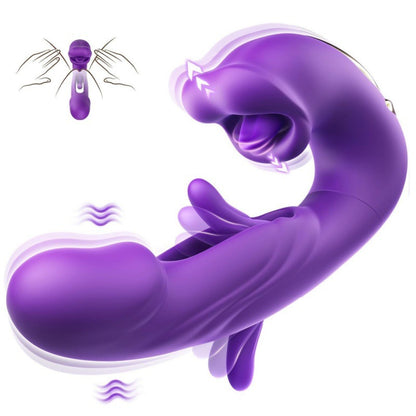 Foreign Trade New Three-In-One Mouth Slap Tongue Vibrator For Women With 7-Frequency Sucking And Triggering G-Spot Masturbation Device Wholesale