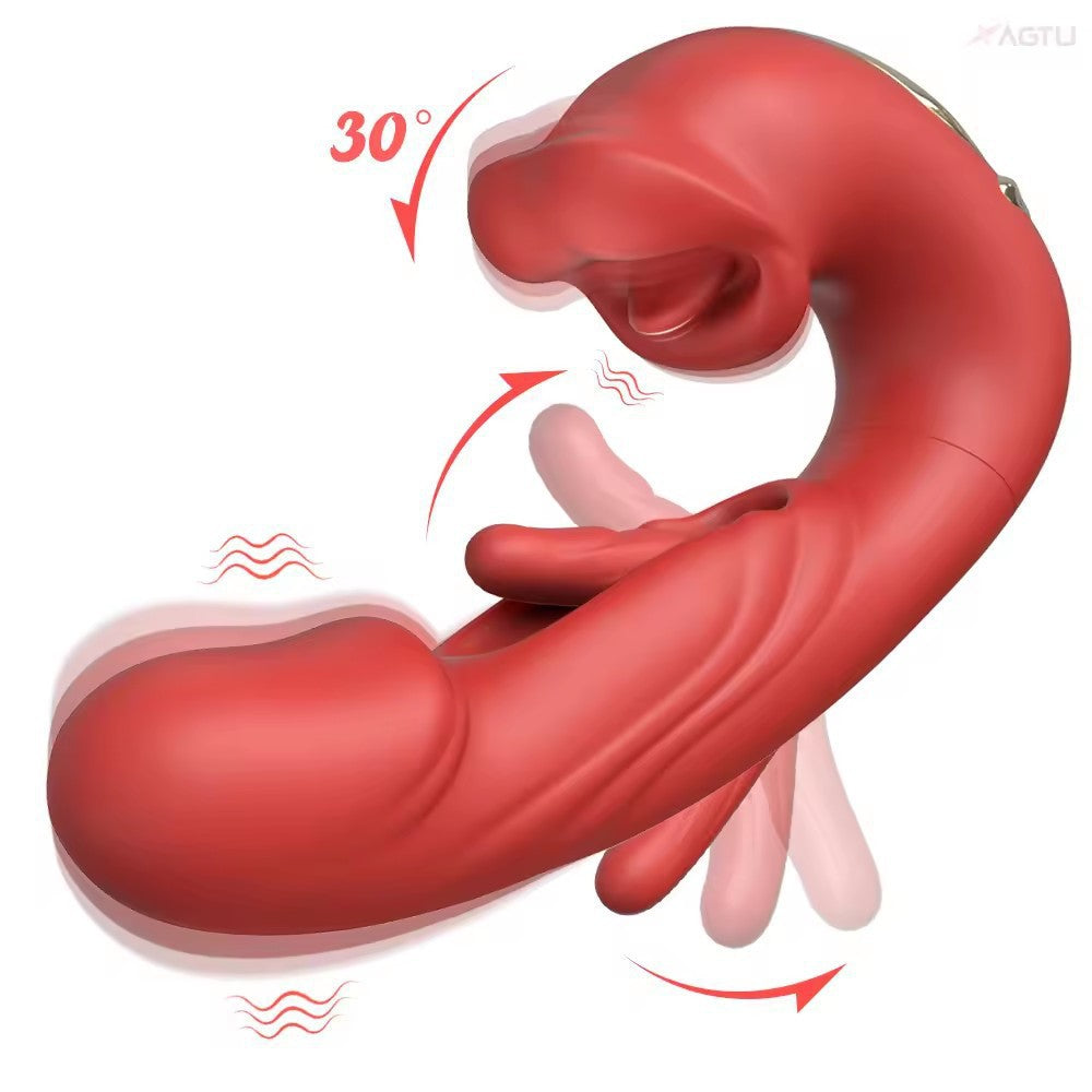 Foreign Trade New Three-In-One Mouth Slap Tongue Vibrator For Women With 7-Frequency Sucking And Triggering G-Spot Masturbation Device Wholesale