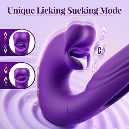 Foreign Trade New Three-In-One Mouth Slap Tongue Vibrator For Women With 7-Frequency Sucking And Triggering G-Spot Masturbation Device Wholesale